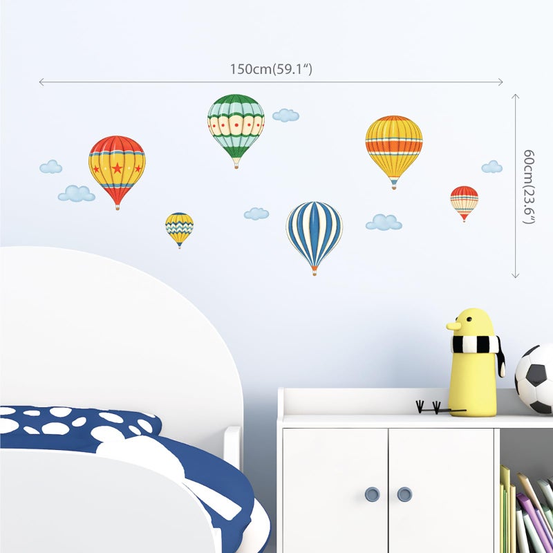 DECOWALL DS-8011 Colourful Hot Air Balloons Kids Wall Stickers Wall Decals Peel and Stick Removable Wall Stickers for Kids Nursery Bedroom Living Room (Small) d?cor - Image 5